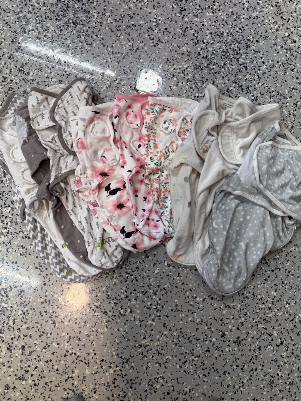 Baby Girl Swaddle Set (11 swaddles)- 0-3 mo size small.